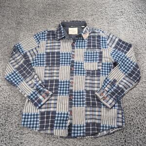 Weatherproof Vintage Shirt Men Extra Large Blue Flannel Lumberjack Casual Button